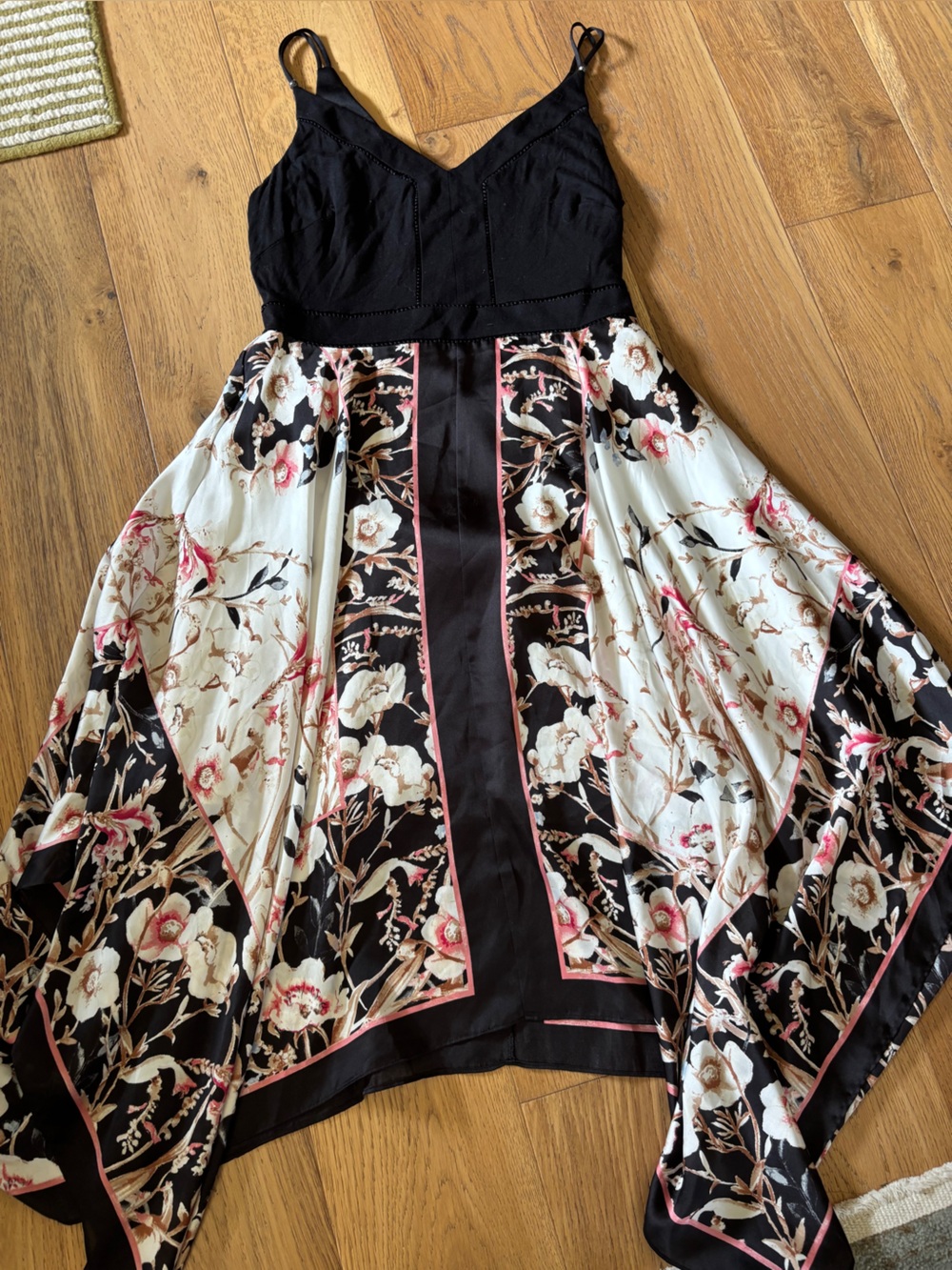 White house black market handkerchief silky dress womens 8